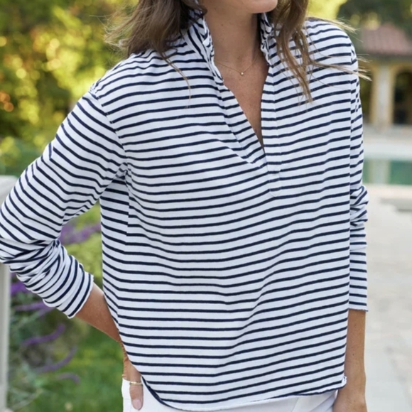 FRANK & EILEEN patrick Popover XL nautical Stripe Long Sleeve Top - Picture 9 of 9